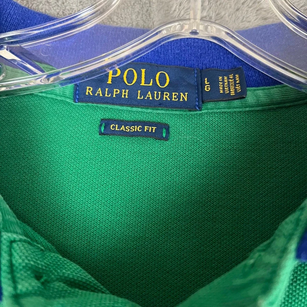 Polo Ralph Lauren Big Pony Polo Shirt Mens L Contrast Collar Preppy Classic